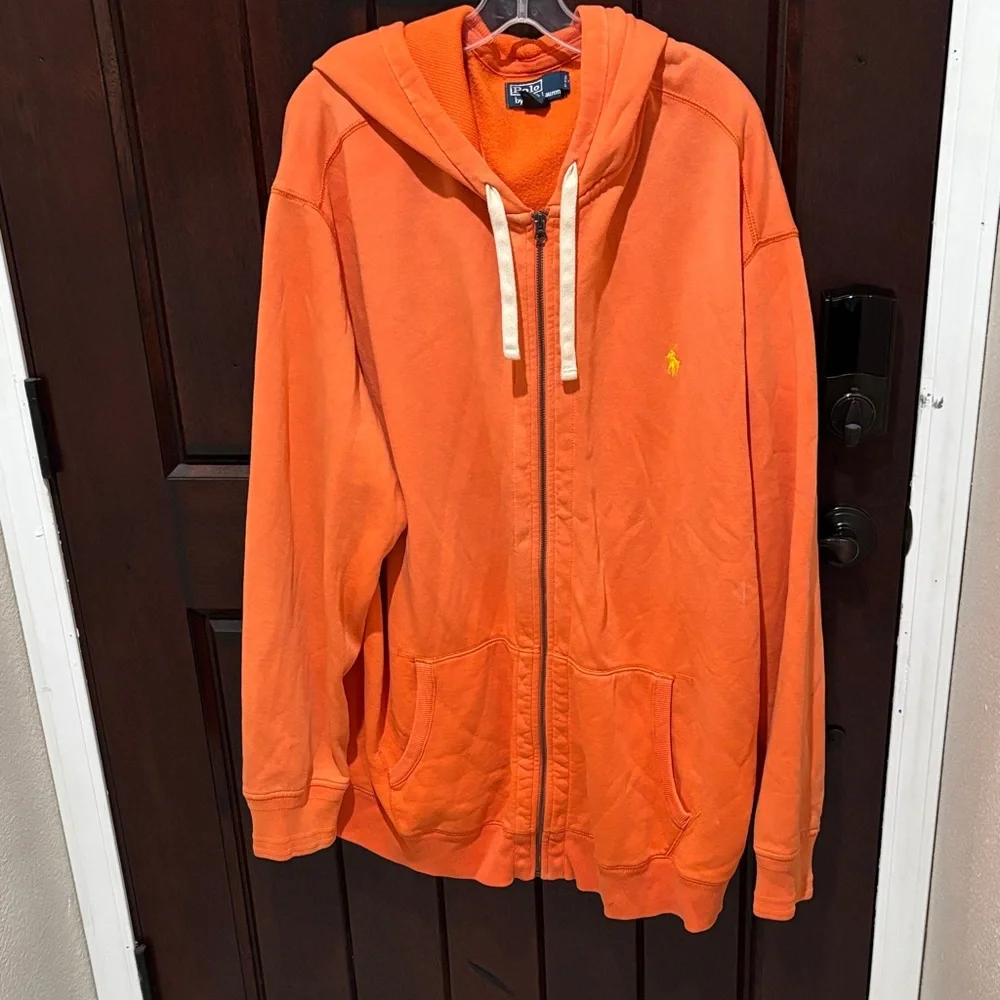 Poli Ralph Lauren Vibrant Orange Fleece Hoodie 3XLT - Picture 1 of 4